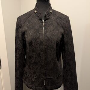 Tribal Black Floral Bomber Jacket